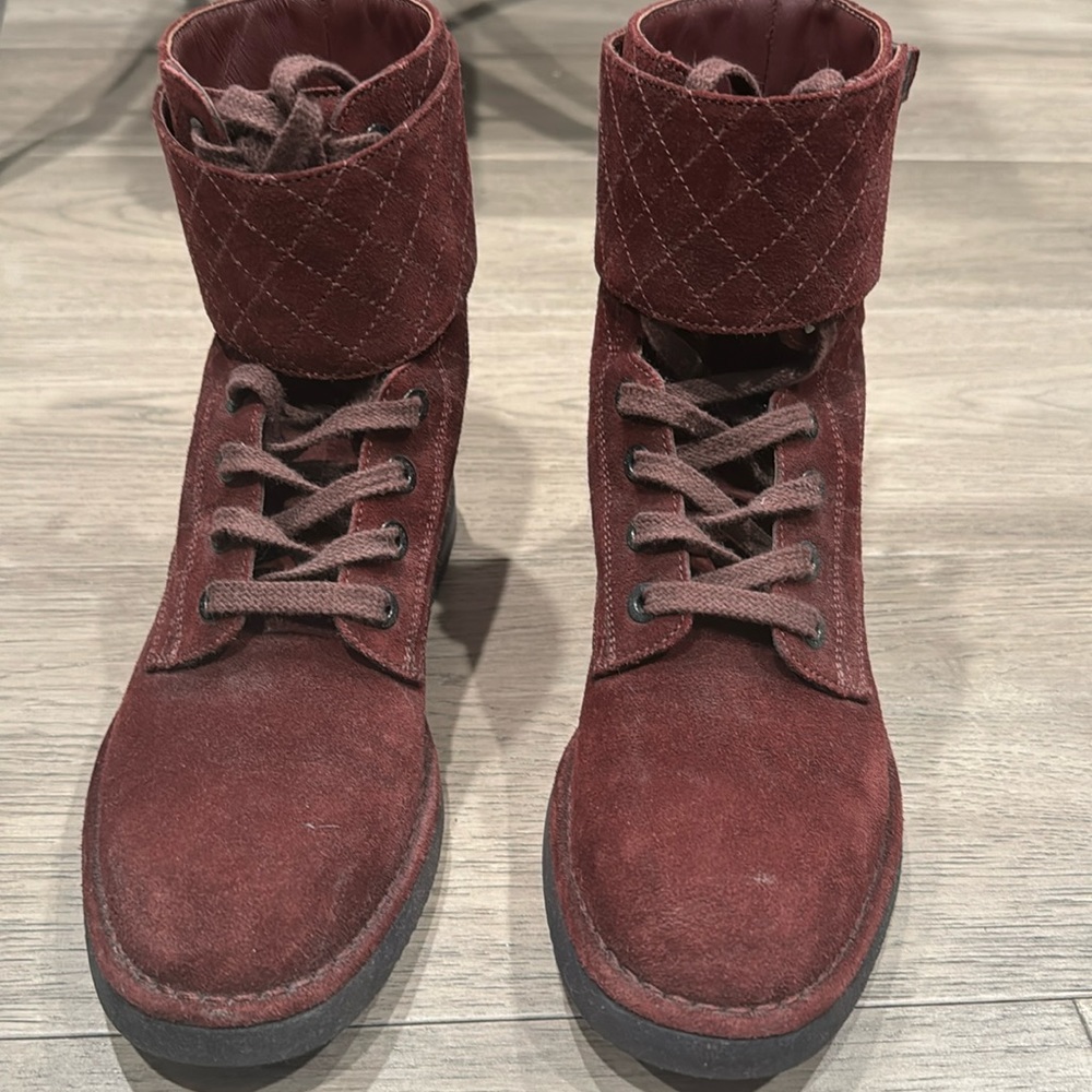 Burgundy Chanel boots!